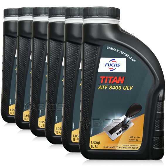 6 litrów FUCHS TITAN ATF 8400 ULV - AW-2 DEXRON ULV MERCON ULV olej do automatycznych skrzyń biegów - ZESTAW - TANIEJ, Opakowanie / zestaw: 6 litrów (6 x 1 litr) - sklep olejefuchs.pl