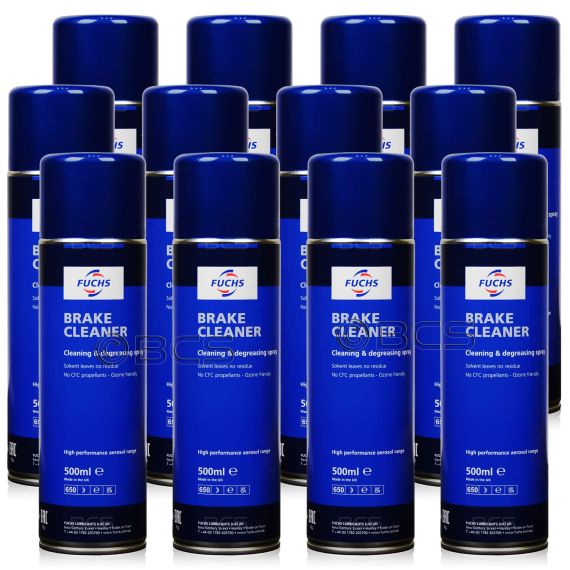 12 sztuk FUCHS BRAKE CLEANER SPRAY - odtłuszczacz i zmywacz do hamulców  - 500 ml - ZESTAW - TANIEJ, Opakowanie / zestaw: 500 ml SPRAY x 12 - sklep olejefuchs.pl