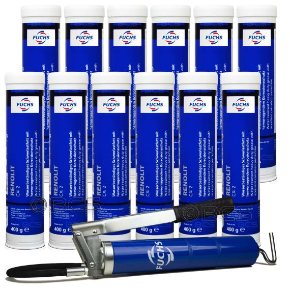 12 sztuk FUCHS RENOLIT CXI 2 400 g - smar + SMAROWNICA - ZESTAW, Opakowanie / zestaw: 400 g x 12 + smarownica - sklep olejefuchs.pl