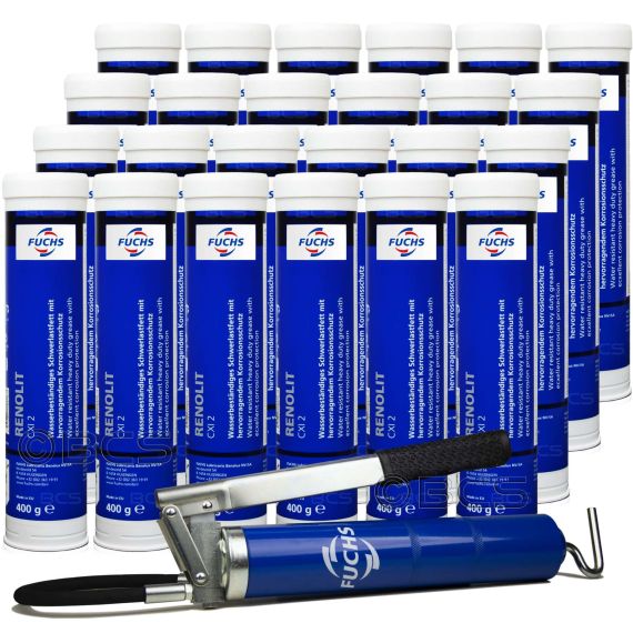 24 sztuki FUCHS RENOLIT CXI 2 400 g - smar + SMAROWNICA - ZESTAW, Opakowanie / zestaw: 400 g x 24 + smarownica - sklep olejefuchs.pl