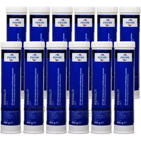 12 sztuk FUCHS RENOLIT LX 1 - smar NLGI 1 - 400 g - ZESTAW - TANIEJ, Klasa konsystencji NLGI: NLGI 1, Opakowanie / zestaw: 400 g x 12 - sklep olejefuchs.pl