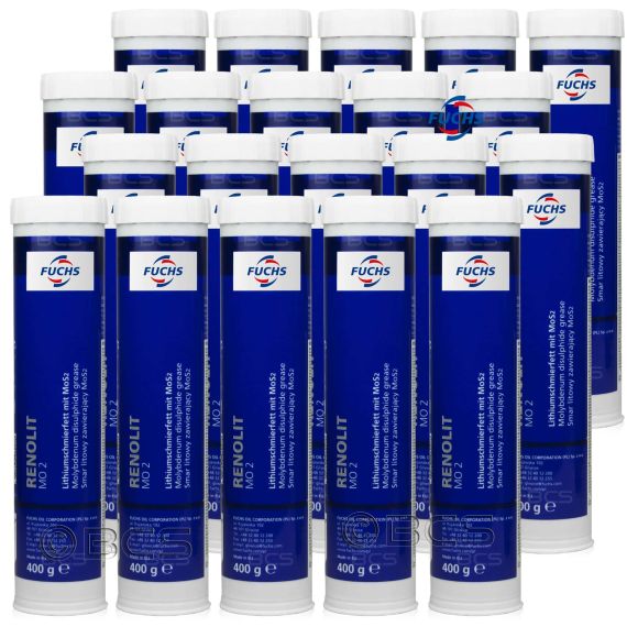 20 sztuk FUCHS RENOLIT MO 2 - uniwersalny smar z grafitem i dwusiarczkiem molibdenu - 400 g - ZESTAW TANIEJ, Opakowanie / zestaw: 400 g x 20 - sklep olejefuchs.pl
