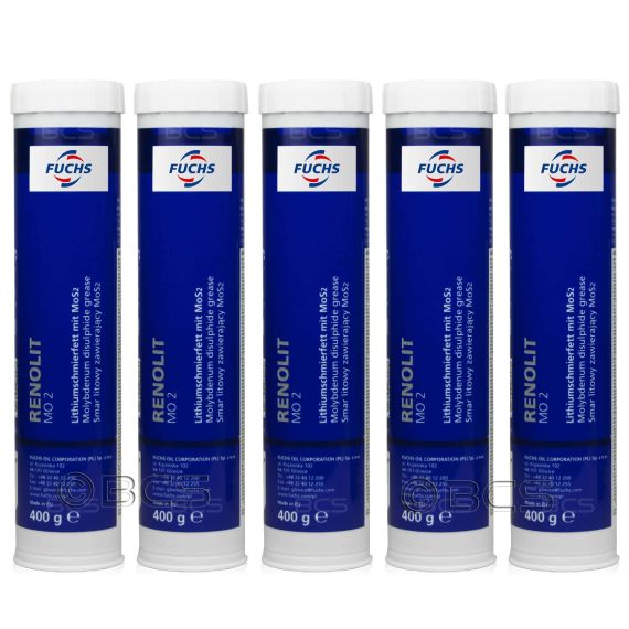 5 sztuk FUCHS RENOLIT MO 2 - uniwersalny smar z grafitem i dwusiarczkiem molibdenu - 400 g - ZESTAW TANIEJ, Opakowanie / zestaw: 400 g x 5 - sklep olejefuchs.pl