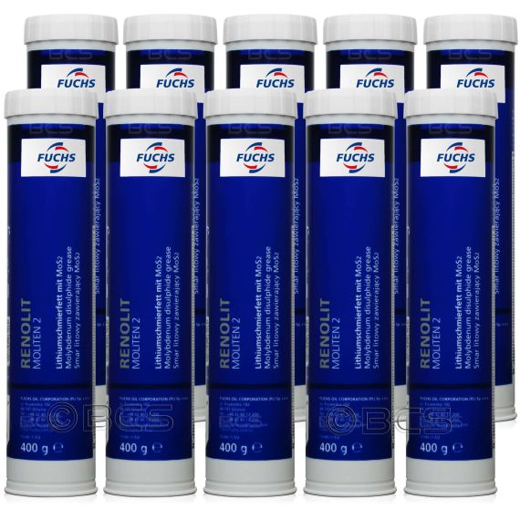 10 sztuk FUCHS RENOLIT MOLITEN 2 - smar litowy z dwusiarczkiem molibdenu - 400 g - ZESTAW - TANIEJ, Opakowanie / zestaw: 400 g x 10 - sklep olejefuchs.pl