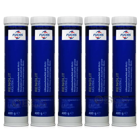 5 sztuk FUCHS RENOLIT MOLITEN 2 - smar litowy z dwusiarczkiem molibdenu - 400 g - ZESTAW - TANIEJ, Opakowanie / zestaw: 400 g x 5 - sklep olejefuchs.pl