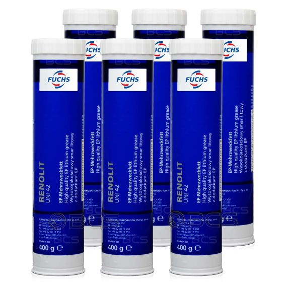 6 sztuk FUCHS RENOLIT UNI 42 - smar litowy z EP2 - 400 g - ZESTAW - TANIEJ, Klasa konsystencji NLGI: NLGI 2, Opakowanie / zestaw: 400 g x 6 - sklep olejefuchs.pl