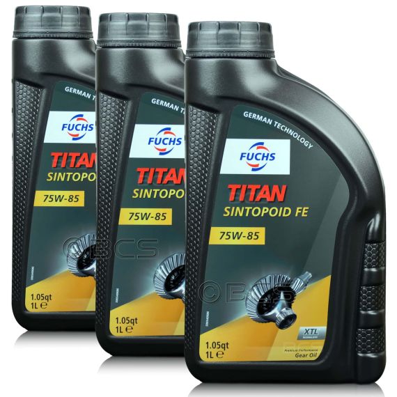 3 litry FUCHS TITAN SINTOPOID FE 75W85 XTL GL-5 - olej przekładniowy - ZESTAW - TANIEJ, Opakowanie / zestaw: 3 litry (3 x 1 litr) - sklep olejefuchs.pl