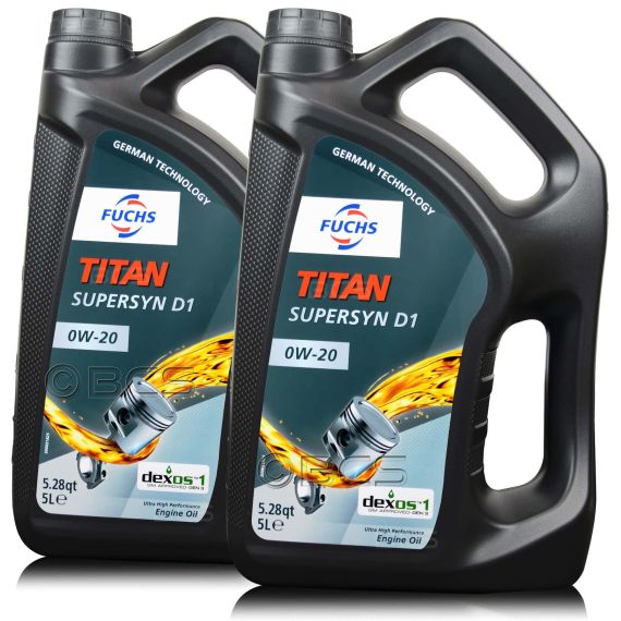 10 litrów FUCHS TITAN SUPERSYN D1 0W20 DEXOS1 Gen 3 - olej silnikowy - ZESTAW - TANIEJ, Opakowanie / zestaw: 10 litrów (2 x 5 litrów) - sklep olejefuchs.pl