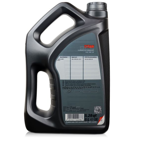 5 litrów FUCHS TITAN SUPERSYN LONGLIFE 0W30 - olej silnikowy, Opakowanie / zestaw: 5 litrów, 2. zdjęcie - sklep olejefuchs.pl
