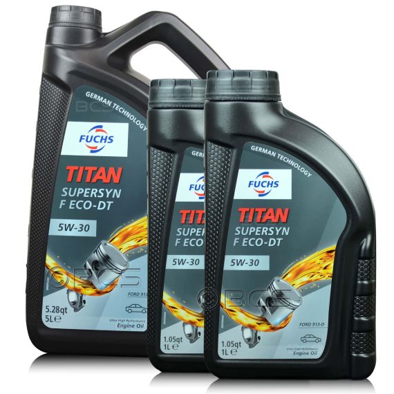 7 litrów FUCHS TITAN SUPERSYN F Eco-DT 5W30 - FORD WSS-M2C913-C, ACEA A5/B5, API SL - olej silnikowy - ZESTAW - TANIEJ, Opakowanie / zestaw: 7 litrów (5 litrów + 2 litry) - sklep olejefuchs.pl