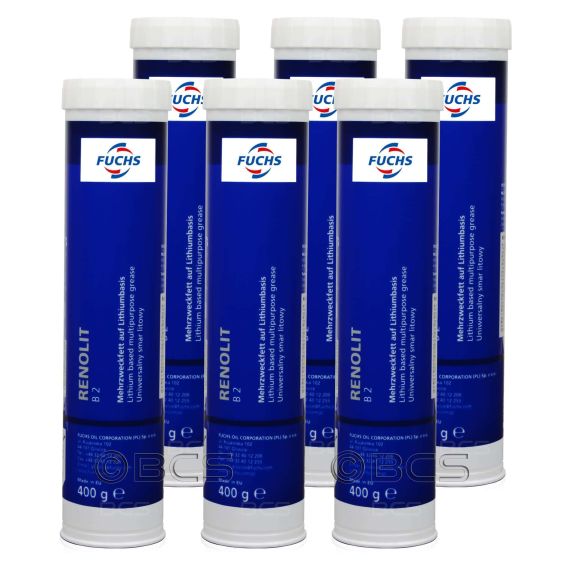 6 sztuk FUCHS RENOLIT B 2 - uniwersalny smar litowy - 400 g - ZESTAW - TANIEJ, Opakowanie / zestaw: 400 g x 6 - sklep olejefuchs.pl