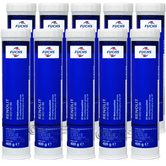 10 sztuk FUCHS RENOLIT H 443-HD 88 - smar - 400 g - ZESTAW - TANIEJ, Opakowanie / zestaw: 400 g x 10 - sklep olejefuchs.pl