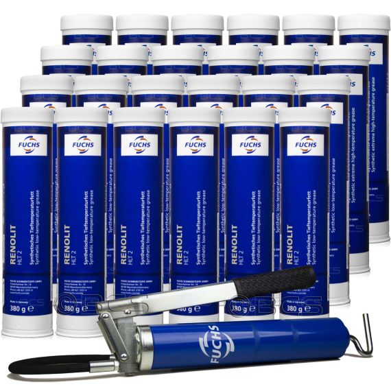 24 sztuki FUCHS RENOLIT HLT 2 380 g - smar + SMAROWNICA - ZESTAW, Opakowanie / zestaw: 380 g x 24 + smarownica - sklep olejefuchs.pl