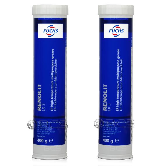 2 sztuki FUCHS RENOLIT LX 3 - smar NLGI 3 - 400 g - ZESTAW - TANIEJ, Klasa konsystencji NLGI: NLGI 3, Opakowanie / zestaw: 400 g x 2 - sklep olejefuchs.pl