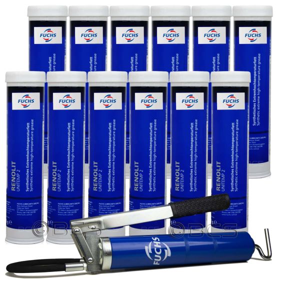 12 sztuk FUCHS RENOLIT UNITEMP 2 400 g - smar + SMAROWNICA - ZESTAW, Opakowanie / zestaw: 400 g x 12 + smarownica - sklep olejefuchs.pl