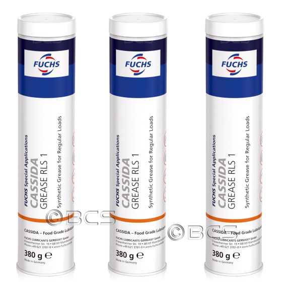 3 sztuki FUCHS CASSIDA GREASE RLS 1 - smar syntetycznu NLGI 1 do normalnych obciążeń - 380 g [przemysł spożywczy] - ZESTAW - TANIEJ, Opakowanie / zestaw: 380 g x 3 - sklep olejefuchs.pl