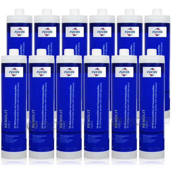12 sztuk FUCHS RENOLIT FLM 2 - smar litowy z dwusiarczkiem molibdenu odporny na wodę - 500 g system REINER - ZESTAW - TANIEJ, Opakowanie / zestaw: 500 g x 12 - REINER - sklep olejefuchs.pl