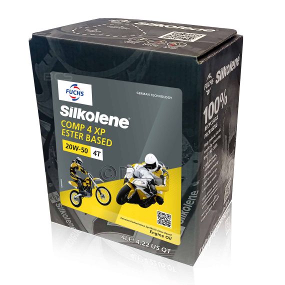 4 litry FUCHS SILKOLENE COMP 4 20W50 XP - syntetyczny olej silnikowy (4T) do motocykli, Opakowanie / zestaw: 4 litry, Lepkość SAE: 20W50 - sklep olejefuchs.pl