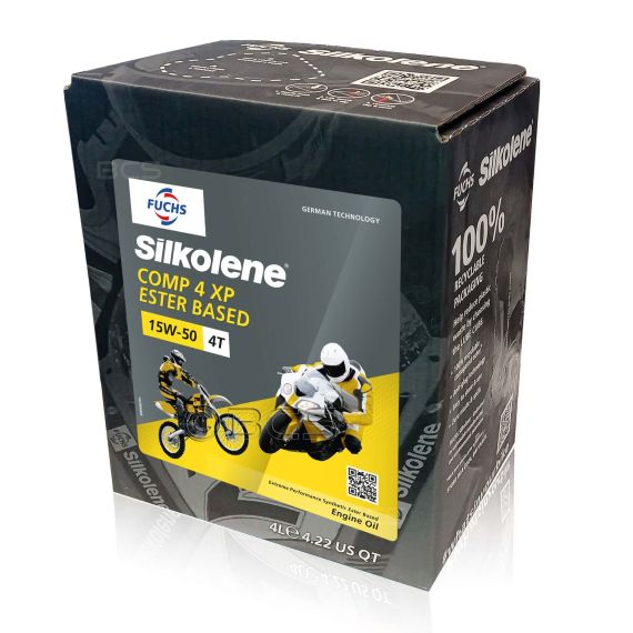 4 litry FUCHS SILKOLENE COMP 4 15W50 XP - syntetyczny olej silnikowy (4T) do motocykli, Opakowanie / zestaw: 4 litry, Lepkość SAE: 15W50 - sklep olejefuchs.pl