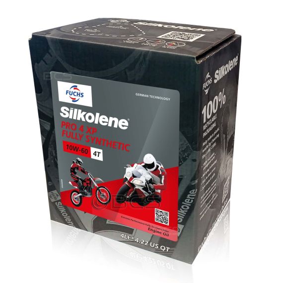4 litry FUCHS SILKOLENE PRO 4 10W60 XP - syntetyczny (fully synthetic) olej silnikowy (4T) do motocykli, Opakowanie / zestaw: 4 litry, Lepkość SAE: 10W60 - sklep olejefuchs.pl