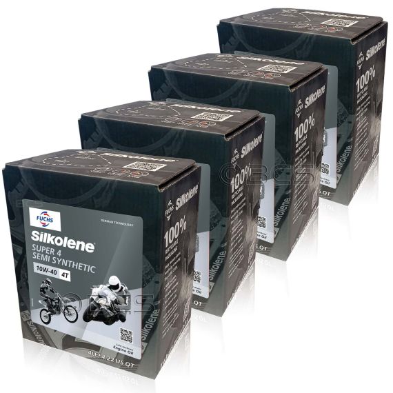 16 litrów FUCHS SILKOLENE SUPER 4 10W40 - półsyntetyczny olej silnikowy (4T) do motocykli - ZESTAW - TANIEJ, Opakowanie / zestaw: 16 litrów (4 x 4 litry) - sklep olejefuchs.pl