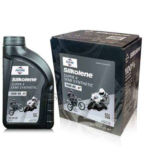 5 litrów FUCHS SILKOLENE SUPER 4 10W40 - półsyntetyczny olej silnikowy (4T) do motocykli - ZESTAW - TANIEJ, Opakowanie / zestaw: 5 litrów (4 litry + 1 litr) - sklep olejefuchs.pl