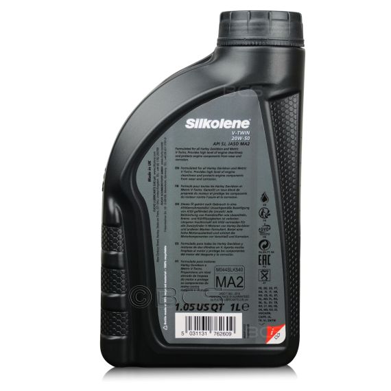 3 litry FUCHS SILKOLENE V-TWIN 20W50 - mineralny olej silnikowy (4T) do motocykli z silnikami widlastymi - ZESTAW - TANIEJ, Opakowanie / zestaw: 3 litry (3 x 1 litr), Lepkość SAE: 20W50, 2. zdjęcie - sklep olejefuchs.pl