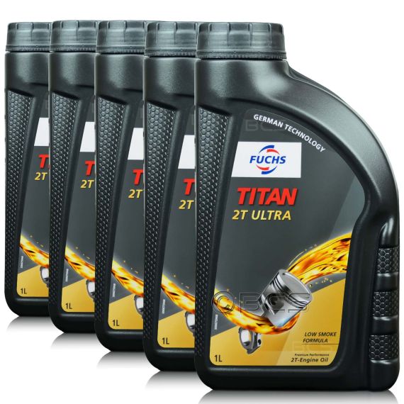 5 litrów FUCHS TITAN 2T ULTRA - OLEJ DO SILNIKÓW DWUSUWOWYCH - ZESTAW - TANIEJ, Opakowanie / zestaw: 5 litrów (5 x 1 litr) - sklep olejefuchs.pl
