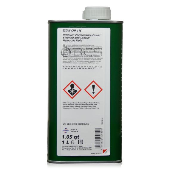 4 LITRY FUCHS TITAN CHF 11S - olej / płyn do wspomagania - ZESTAW - TANIEJ, Opakowanie / zestaw: 4 litry (4 x 1 litr), 3. zdjęcie - sklep olejefuchs.pl