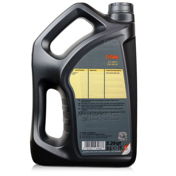 7 litrów FUCHS TITAN GT1 PRO F 0W20 - FIAT 9.55535-DM1/DSX, ACEA C5, API SP - olej silnikowy - ZESTAW - TANIEJ, Opakowanie / zestaw: 7 litrów (5 litrów + 2 litry), Lepkość SAE: 0W20, 2. zdjęcie - sklep olejefuchs.pl