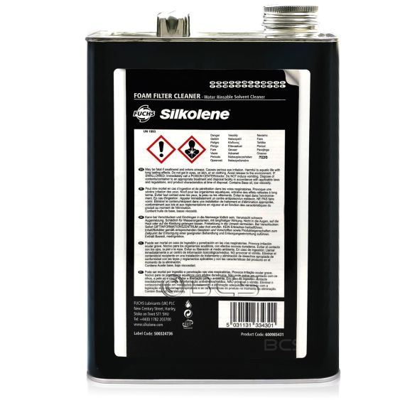 4 litry FUCHS SILKOLENE FOAM FILTER CLEANER - środek do czyszczenia filtrów piankowych, Opakowanie / zestaw: 4 litry, 2. zdjęcie - sklep olejefuchs.pl
