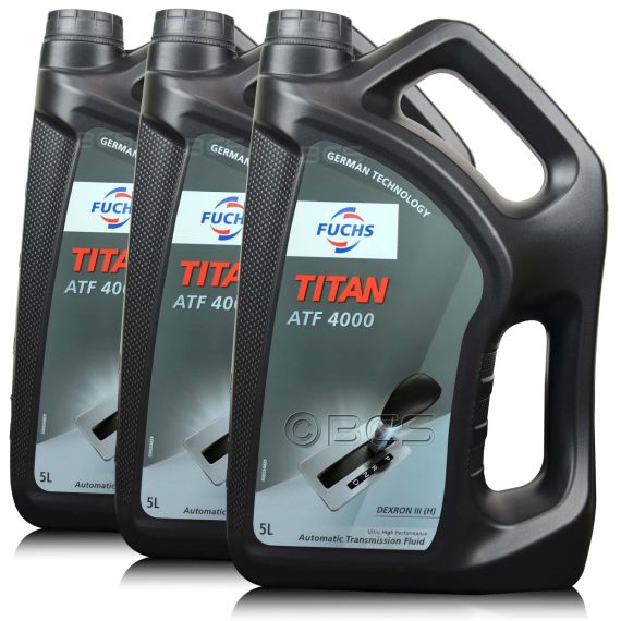 15 litrów FUCHS TITAN ATF 4000 - olej do automatycznych skrzyń biegów - ZESTAW - TANIEJ, Opakowanie / zestaw: 15 litrów (3 x 5 litrów) - sklep olejefuchs.pl
