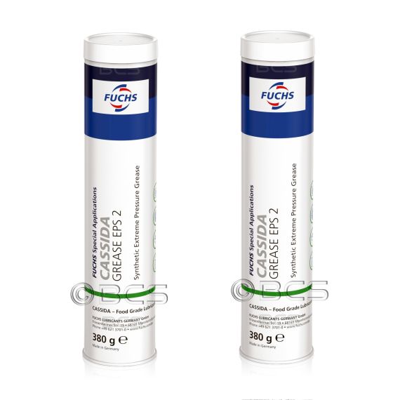 2 sztuki FUCHS CASSIDA GREASE EPS 2 - smar syntetyczny NLGI 2 do wysokich obciążeń - 380 g [przemysł spożywczy] - ZESTAW - TANIEJ, Opakowanie / zestaw: 380 g x 2 - sklep olejefuchs.pl