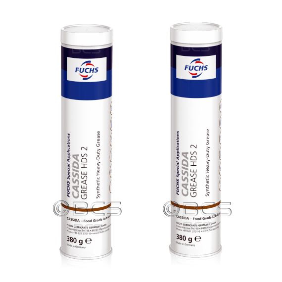 2 sztuki FUCHS CASSIDA GREASE HDS 2 - smar syntetyczny NLGI 2 do wysokich obciążeń - 380 g [przemysł spożywczy] - ZESTAW - TANIEJ, Opakowanie / zestaw: 380 g x 2 - sklep olejefuchs.pl