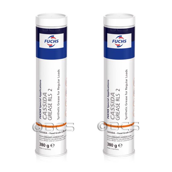 2 sztuki FUCHS CASSIDA GREASE RLS 2 - smar syntetyczny NLGI 2 do normalnych obciążeń - 380 g [przemysł spożywczy] - ZESTAW - TANIEJ, Opakowanie / zestaw: 380 g x 2 - sklep olejefuchs.pl