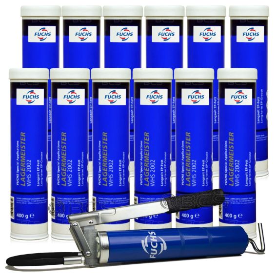 12 sztuk FUCHS LAGERMEISTER WHS 2002 400 g - smar + SMAROWNICA - ZESTAW, Opakowanie / zestaw: 400 g x 12 + smarownica - sklep olejefuchs.pl