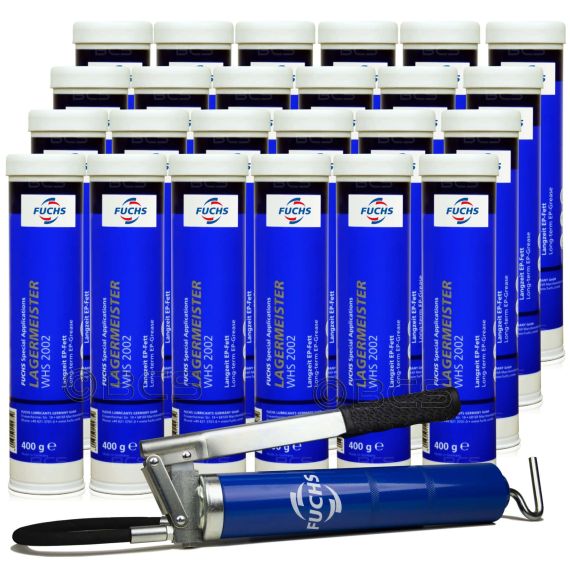 24 sztuki FUCHS LAGERMEISTER WHS 2002 400 g - smar + SMAROWNICA - ZESTAW, Opakowanie / zestaw: 400 g x 24 + smarownica - sklep olejefuchs.pl