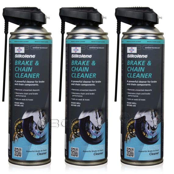 3 sztuki FUCHS SILKOLENE BRAKE & CHAIN CLEANER SPRAY - do czyszczenia hamulców i łańcuchów w motocyklach - 500 ml - ZESTAW - TANIEJ, Opakowanie / zestaw: 500 ml SPRAY x 3 - sklep olejefuchs.pl