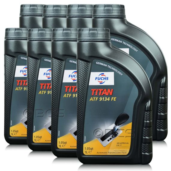 8 litrów FUCHS TITAN ATF 9134 FE (MB 236.17 MERCEDES ) - olej do automatycznych skrzyń biegów - ZESTAW - TANIEJ, Opakowanie / zestaw: 8 litrów (8 x 1 litr) - sklep olejefuchs.pl