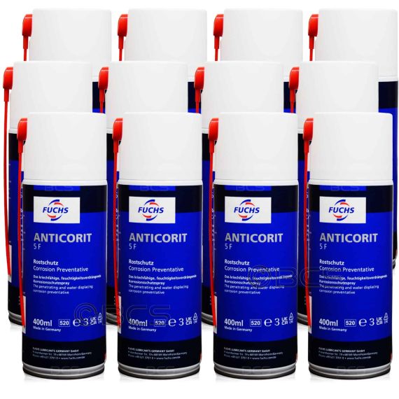 12 sztuk FUCHS ANTICORIT 5F SPRAY - woskowy środek antykorozyjny - 400 ml - ZESTAW - TANIEJ, Opakowanie / zestaw: 400 ml SPRAY x 12 - sklep olejefuchs.pl