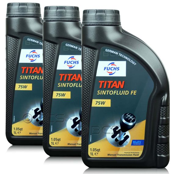 3 litry FUCHS TITAN SINTOFLUID FE 75W GL-4 - olej przekładniowy - ZESTAW - TANIEJ, Opakowanie / zestaw: 3 litry (3 x 1 litr) - sklep olejefuchs.pl