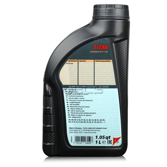 2 litry FUCHS TITAN GARDEN HCT 150 - olej do smarowania łańcuchów pił łańcuchowych - ZESTAW - TANIEJ, Opakowanie / zestaw: 2 litry (2 x 1 litr), ISO VG: 150, 2. zdjęcie - sklep olejefuchs.pl