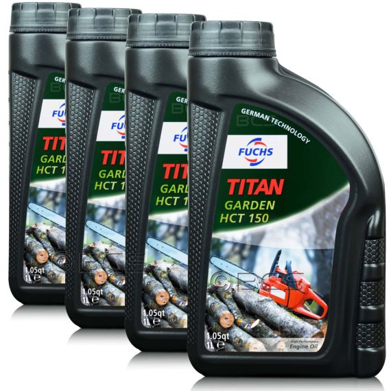 4 litry FUCHS TITAN GARDEN HCT 150 - olej do smarowania łańcuchów pił łańcuchowych - ZESTAW - TANIEJ, Opakowanie / zestaw: 4 litry (4 x 1 litr), ISO VG: 150 - sklep olejefuchs.pl