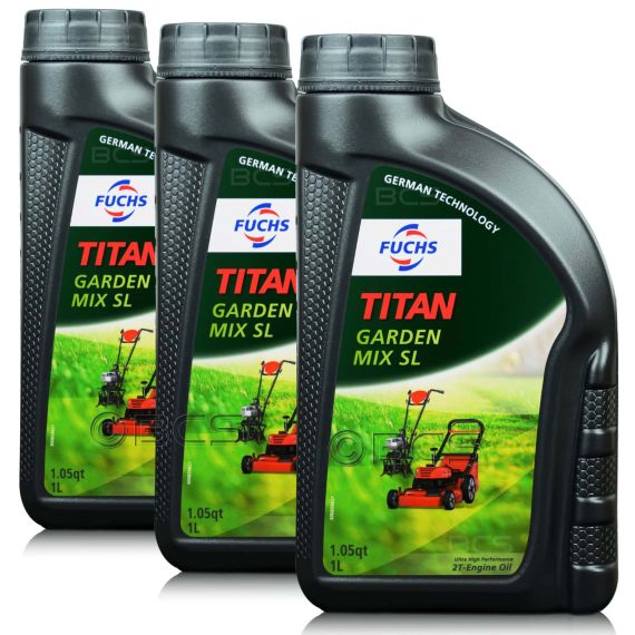 3 litry FUCHS TITAN GARDEN MIX SL - olej do mieszanek paliwowych w kosach i pilarkach spalinowych (2T) - ZESTAW - TANIEJ, Opakowanie / zestaw: 3 litry (3 x 1 litr) - sklep olejefuchs.pl