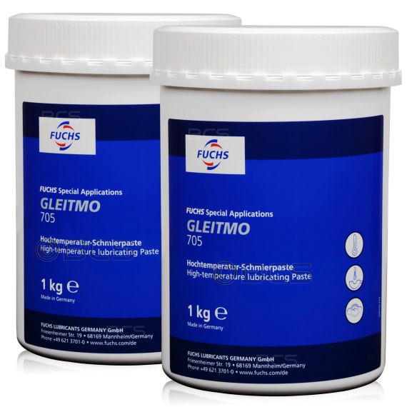 2 sztuki FUCHS GLEITMO 705 - wysokotemperaturowa pasta smarna do 1000°C - ZESTAW - TANIEJ, Klasa konsystencji NLGI: NLGI 2, Opakowanie / zestaw: 1 kg x 2 - sklep olejefuchs.pl