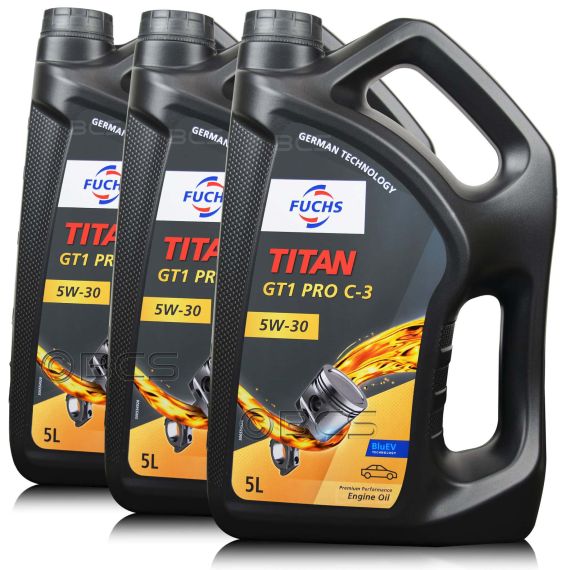 15 litrów FUCHS TITAN GT1 PRO C3 5W30 - ACEA C3, API SN, VW 504 00/507 00, MB 229.51, BMW LL-04 - olej silnikowy - ZESTAW - TANIEJ, Opakowanie / zestaw: 15 litrów (3 x 5 litrów) - sklep olejefuchs.pl