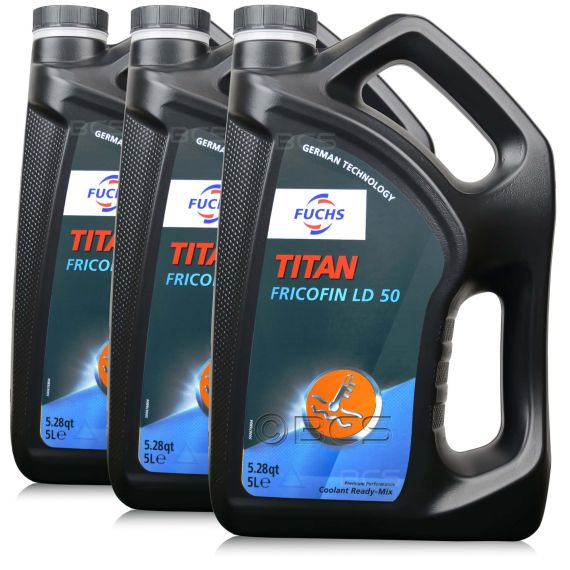 15 litrów FUCHS TITAN FRICOFIN LD 50 - gotowy płyn do chłodnic / płyn chłodniczy - ZESTAW - TANIEJ, Opakowanie / zestaw: 15 litrów (3 x 5 litrów) - sklep olejefuchs.pl