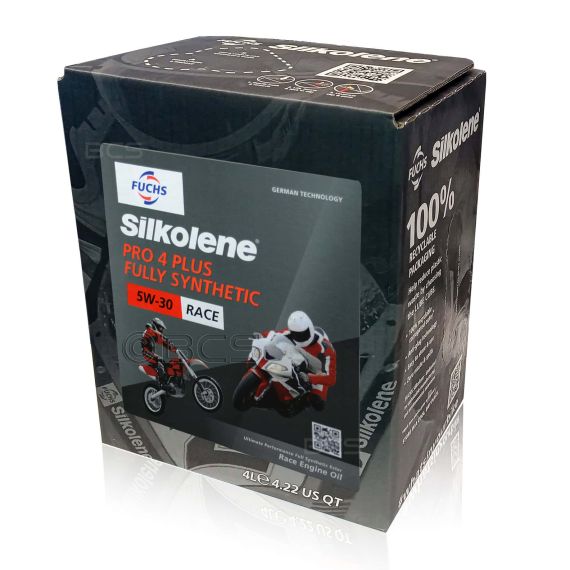 4 litry FUCHS SILKOLENE PRO 4 PLUS 5W30 RACE - syntetyczny (fully synthetic) olej silnikowy (4T) do motocykli wyczynowych - sklep olejefuchs.pl