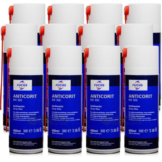 12 sztuk FUCHS ANTICORIT BW 366 ŚRODEK ANTYKOROZYJNY - 400 ml - ZESTAW -TANIEJ, Opakowanie / zestaw: 400 ml SPRAY x 12 - sklep olejefuchs.pl
