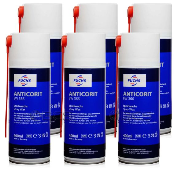 6 sztuk FUCHS ANTICORIT BW 366 ŚRODEK ANTYKOROZYJNY - 400 ml - ZESTAW - TANIEJ, Opakowanie / zestaw: 400 ml SPRAY x 6 - sklep olejefuchs.pl